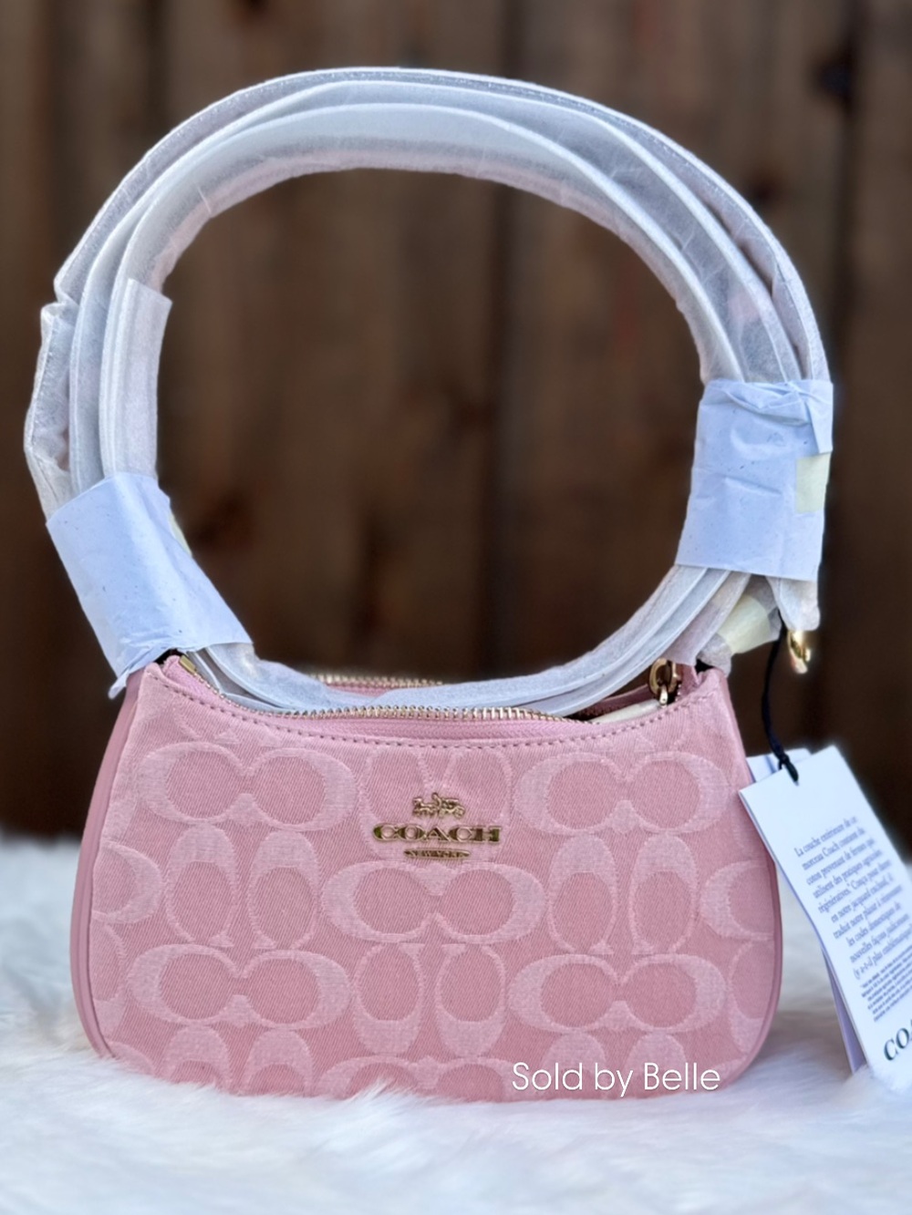NWT Coach Teri Mini Signature Pink Denim Purse